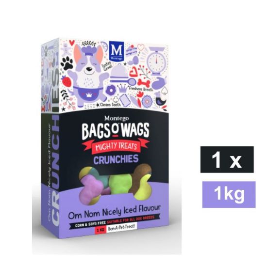 Picture of MONTEGO BAGS O’ WAGS MIGHTY DOG TREATS CRUNCHIES NICELY ICED 1KG