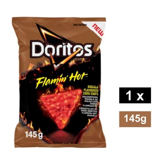Picture of DORITOS FLAMIN HOT NACHO FLAVOURED CORN CHIPS 145g