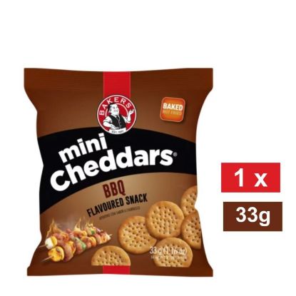Picture of BAKERS MINI CHEDDARS BARBEQUE FLAVOURED SNACKS 33g
