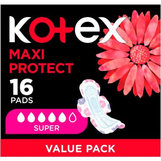 Picture of KOTEX DESIGNER MAXI PROTECT SUPER  PADS 16's 