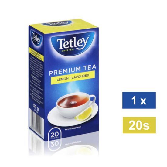 Picture of TETLEY PREMIUM BLEND LEMON FLAVOURED TEA BAGS 20's