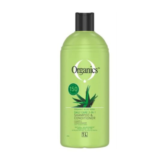 Picture of ORGANICS ALOE VERA 2 IN 1 DAILY CARE HAIR SHAMPOO & CONDITIONER 1L 