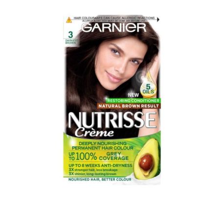 Picture of GARNIER NUTRISSE CREME NO. 3 DARKEST BROWN DEEP NOURISHING PERMANENT HAIR COLOUR 172g   