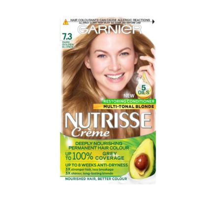 Picture of GARNIER NUTRISSE CREME NO. 7.3 DARK GOLDEN BLONDE DEEP NOURISHING PERMANENT HAIR COLOUR 172g 