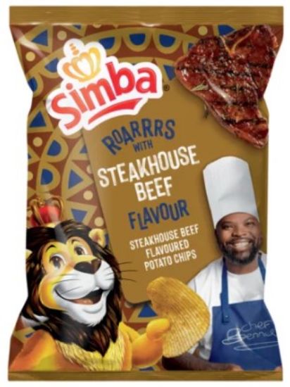 Picture of SIMBA STEAKHOUSE BEEF FLAVOURED POTATO CHIPS 120g 