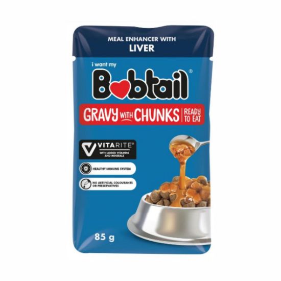 Picture of BOBTAIL LIVER GRAVY CHUNKS POUCH DOG FOOD 85g  