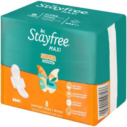 Picture of STAYFREE MAXI WINGS SCENTED SANITARY PADS 8'S