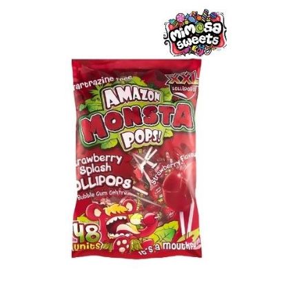 Picture of AMAZON LOLLIPOPS - RED STRAWBERRY 48S