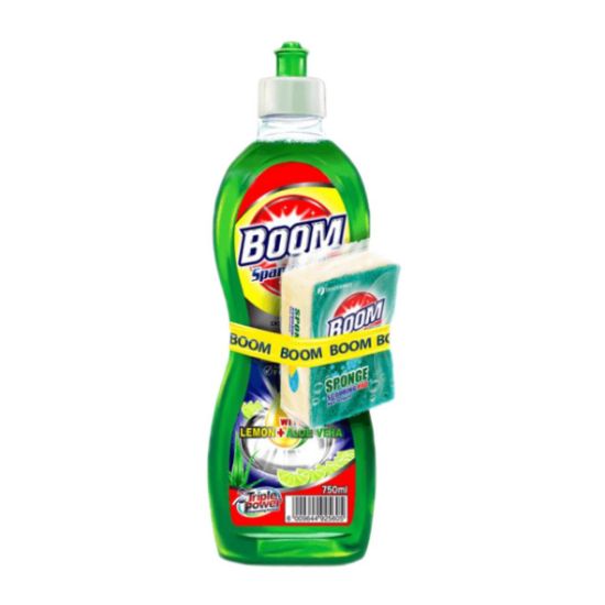 Picture of BOOM SPARKLE PLUS LEMON DISHWASHING LIQUID (+ SPONGE ) 750ml  
