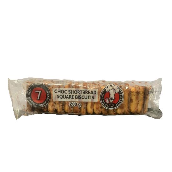 Picture of  MAGNIFICENT 7 CHOC SHORTBREAD SQUARES BISCUITS 200g  