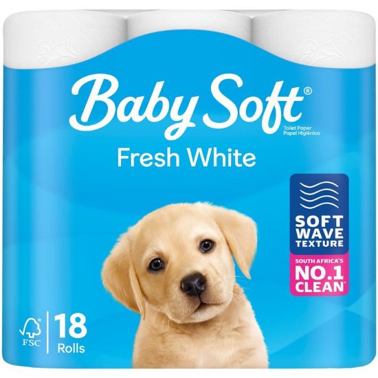 Picture of BABYSOFT WHITE TOILET PAPER 2PLY 18 PACK