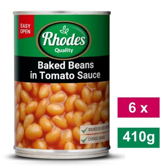 Picture of RHODES BAKED BEANS IN TOMATO SAUCE 6x410g