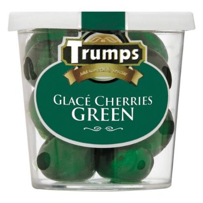 Picture of TRUMPS GREEN GLACE CHERRIES WHOLE 1KG  (BUCKET)