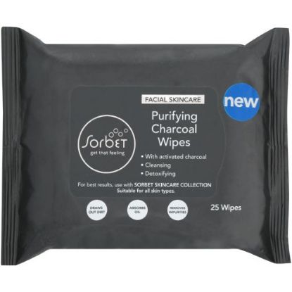 Picture of SORBET FACIAL WIPES CHARCOAL 25’s