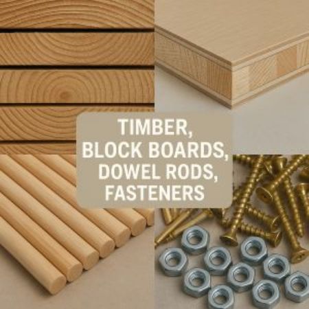 Picture for category Timber, Block Boards, Dowel Rods, Fasteners