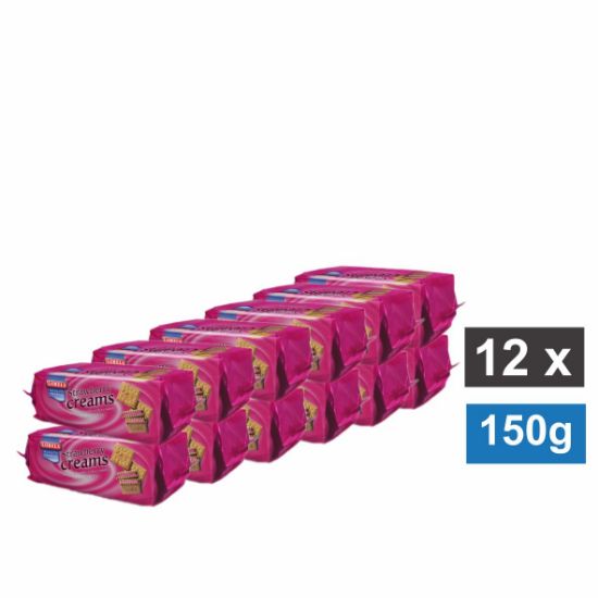 Picture of LOBELS STRAWBERRY CREAMS BISCUITS 12x150g