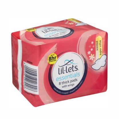 Picture of LIL-LETS ESSENTIALS SCENTED THICK PADS 8'S 