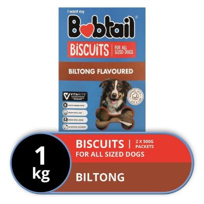 Picture of BOBTAIL DOG BISCUITS - BILTONG  FLAVOUR 1KG
