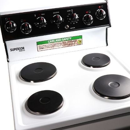 Picture of SUPERIOR PRINCESS 4 PLATE STANDARD WHITE ELECTRIC STOVE