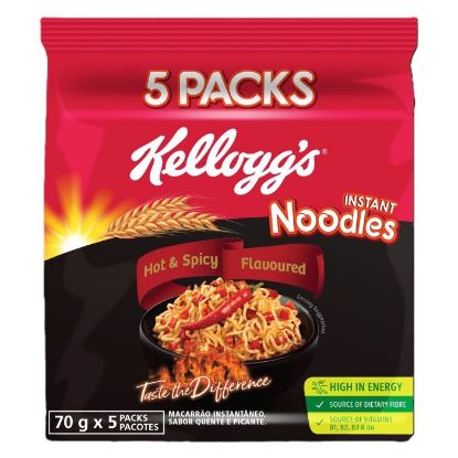 Picture of KELLOGG'S 2 MINUTE HOT AND SPICY NOODLES 5 PACK - 5x70g