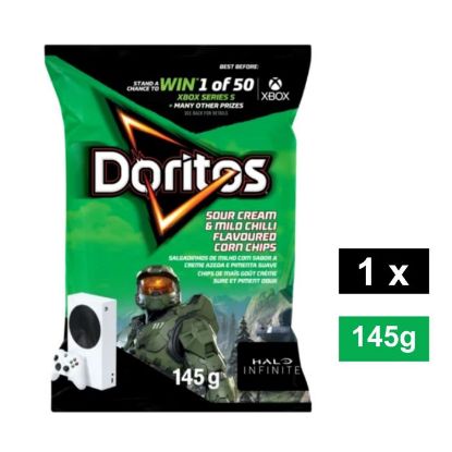 Picture of DORITOS SOUR CREAM & MILD CHILLI FLAVOURED CORN CHIPS 145g