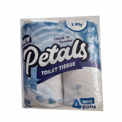 Picture of PETALS VELVET 350 SHEETS 1PLY TOILET TISSUE PAPER 4S