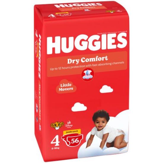 Picture of HUGGIES DRY COMFORT NAPPIES - SIZE 4, 1x56