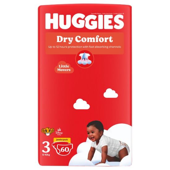 Picture of HUGGIES DRY COMFORT NAPPIES - SIZE 3, 1x60