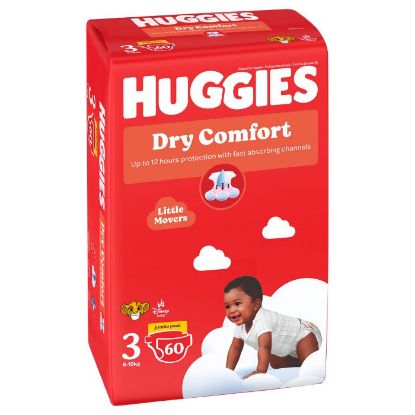 Picture of HUGGIES DRY COMFORT NAPPIES - SIZE 3, 1x60