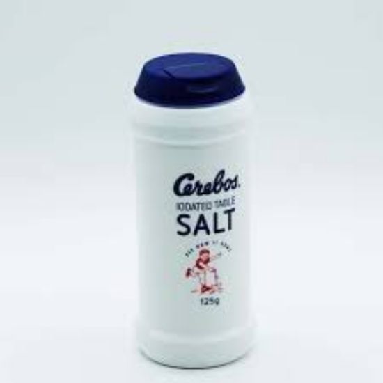 Picture of CEREBOS TABLE SALT (IODATED) - WHITE FLASK 125g