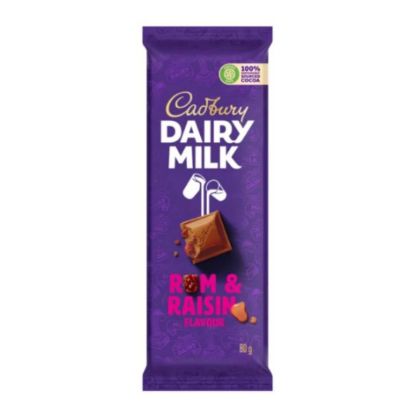 Picture of CADBURY DAIRY MILK RUM & RAISIN CHOCOLATE SLAB 80g