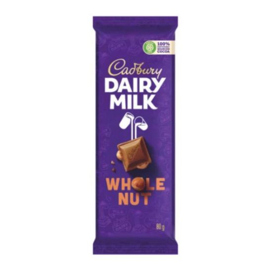 Picture of CADBURY DAIRY MILK WHOLE NUT CHOCOLATE SLAB 80g  