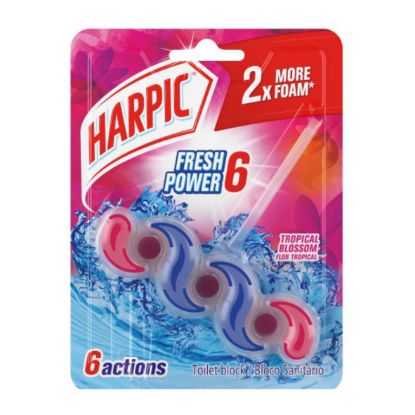 Picture of HARPIC FRESH POWER 6 TROPICAL BLOSSOM TOILET BLOCKS 35g