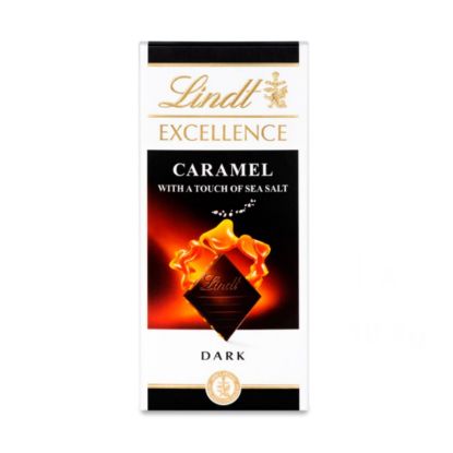 Picture of LINDT EXCELLENCE DARK CARAMEL & SEA SALT CHOCOLATE SLAB 100G