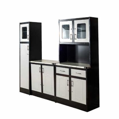 Picture of MONARCH KOBE 3PCS DELUXE KITCHEN DRESSER BLACK AND WHITE SET