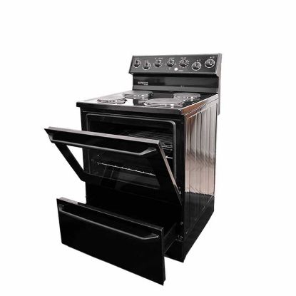 Picture of SUPERIOR PRINCESS 4 PLATE STANDARD BLACK FULL GLASS ELECTRIC STOVE
