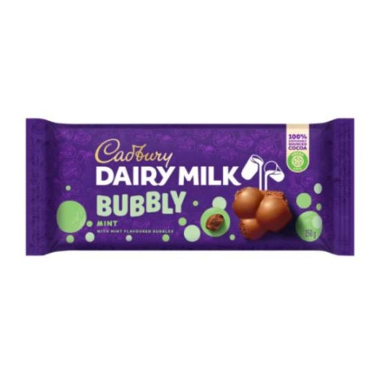 Picture of CADBURY DAIRY MILK BUBBLY MINT CHOCOLATE SLAB 150g