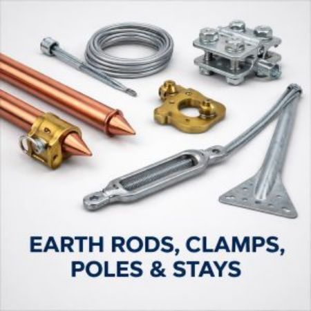 Picture for category Earth Rods, Clamps, Poles & Stays