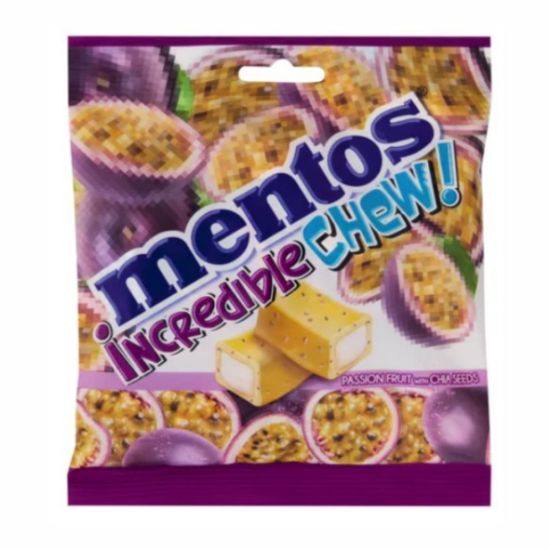 Picture of MENTOS INCREDIBLE CHEW PASSION FRUIT CHEWY SWEETS 72g 