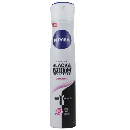 Picture of NIVEA LADIES DEODORANT SPRAY - BLACK & WHITE INVISIBLE ORIGINAL 150ml 