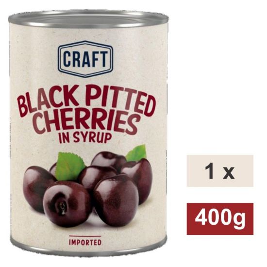 Picture of CRAFT BLACK CHERRIES IN SYRUP - PITTED 400g 