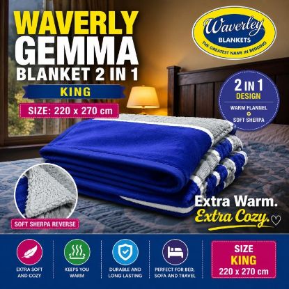 Picture of WAVERLEY GEMMA 2 IN 1 BLANKET - KING