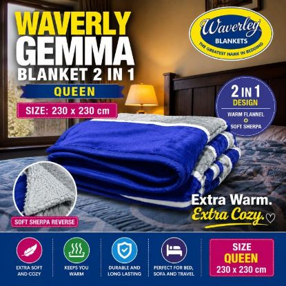 Picture of WAVERLEY GEMMA 2 IN 1 BLANKET - QUEEN