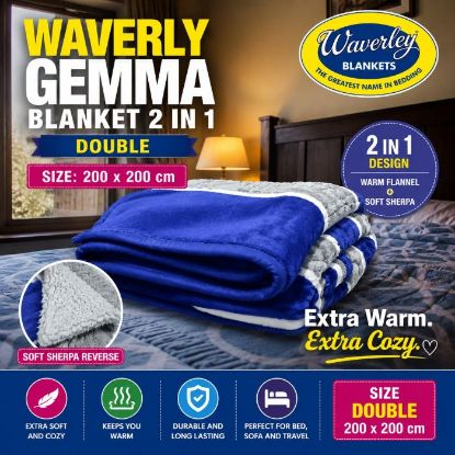 Picture of WAVERLEY GEMMA 2 IN 1 BLANKET - DOUBLE