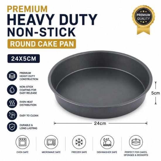 Picture of PREMIUM HEAVY DUTY NON-STICK ROUND CAKE PAN 24x5cm