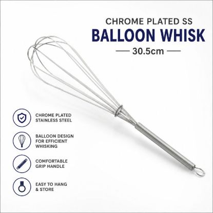 Picture of CHROME PLATED SS BALLOON WHISK 30.5cm