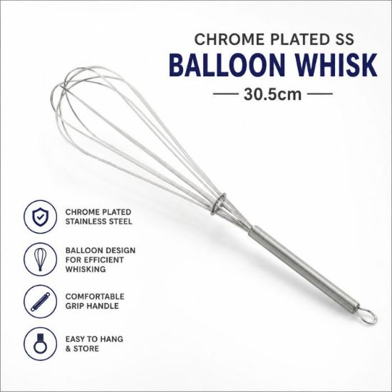 Picture of CHROME PLATED SS BALLOON WHISK 30.5cm