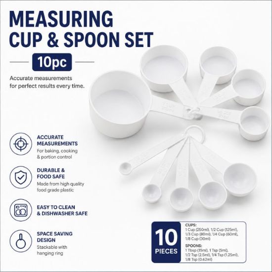 Picture of MEASURING CUP & SPOON SET 10pc