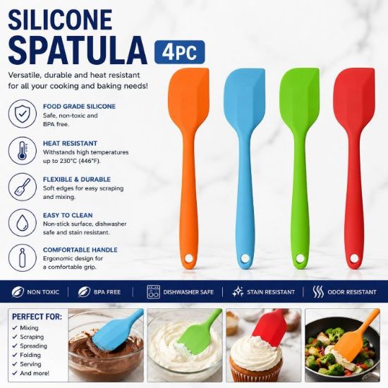 Picture of SILICONE SPATULA 4pc