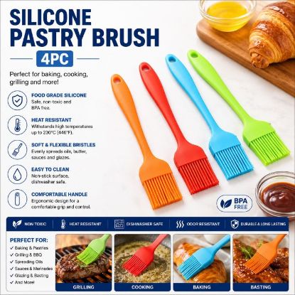 Picture of SILICONE PASTRY BRUSH 4pc